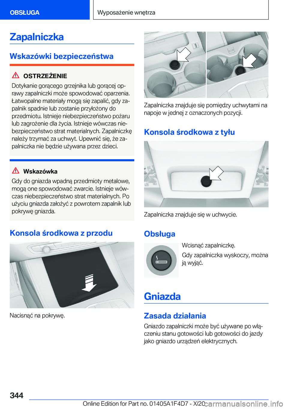 BMW X5 2021  Instrukcja obsługi (in Polish) �Z�a�p�a�l�n�i�c�z�k�a
�W�s�k�a�z�