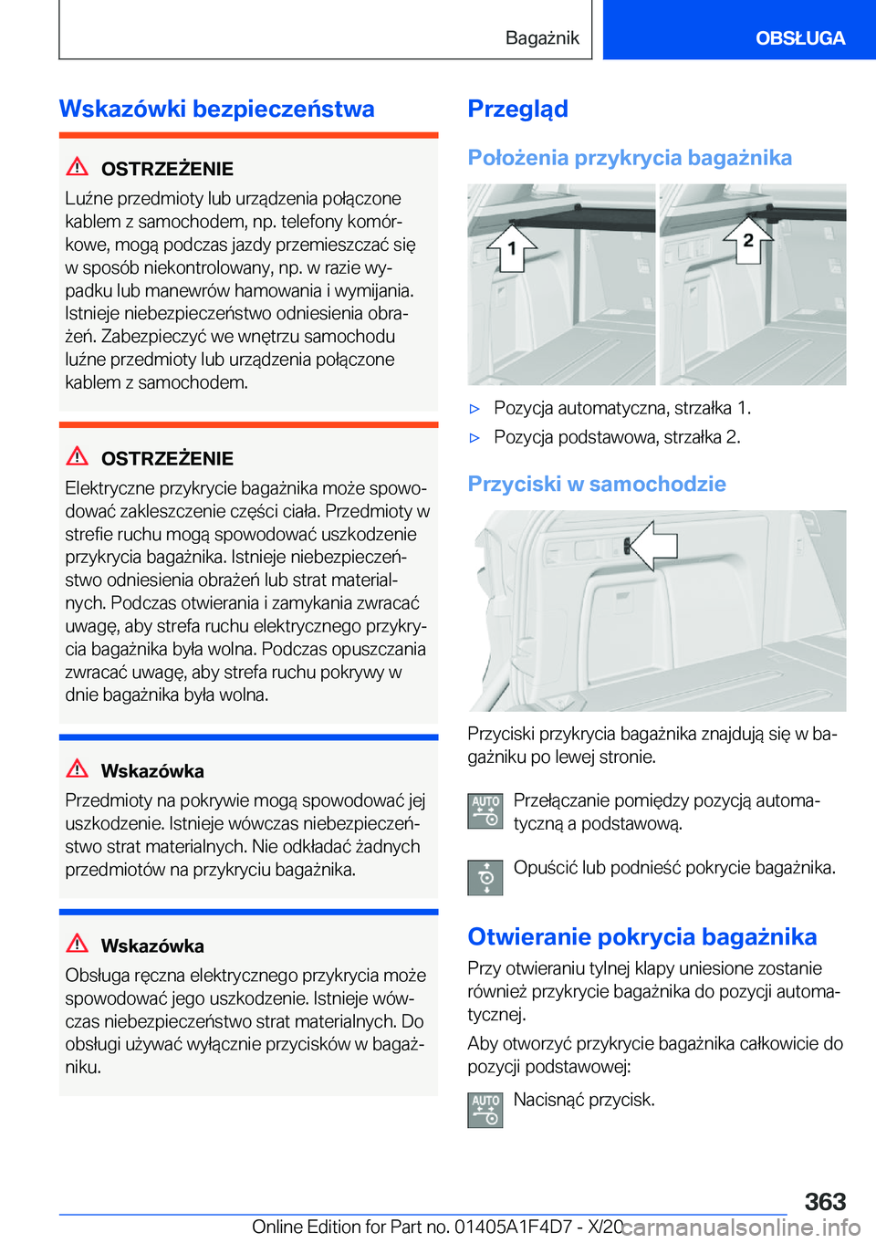 BMW X5 2021  Instrukcja obsługi (in Polish) �W�s�k�a�z�