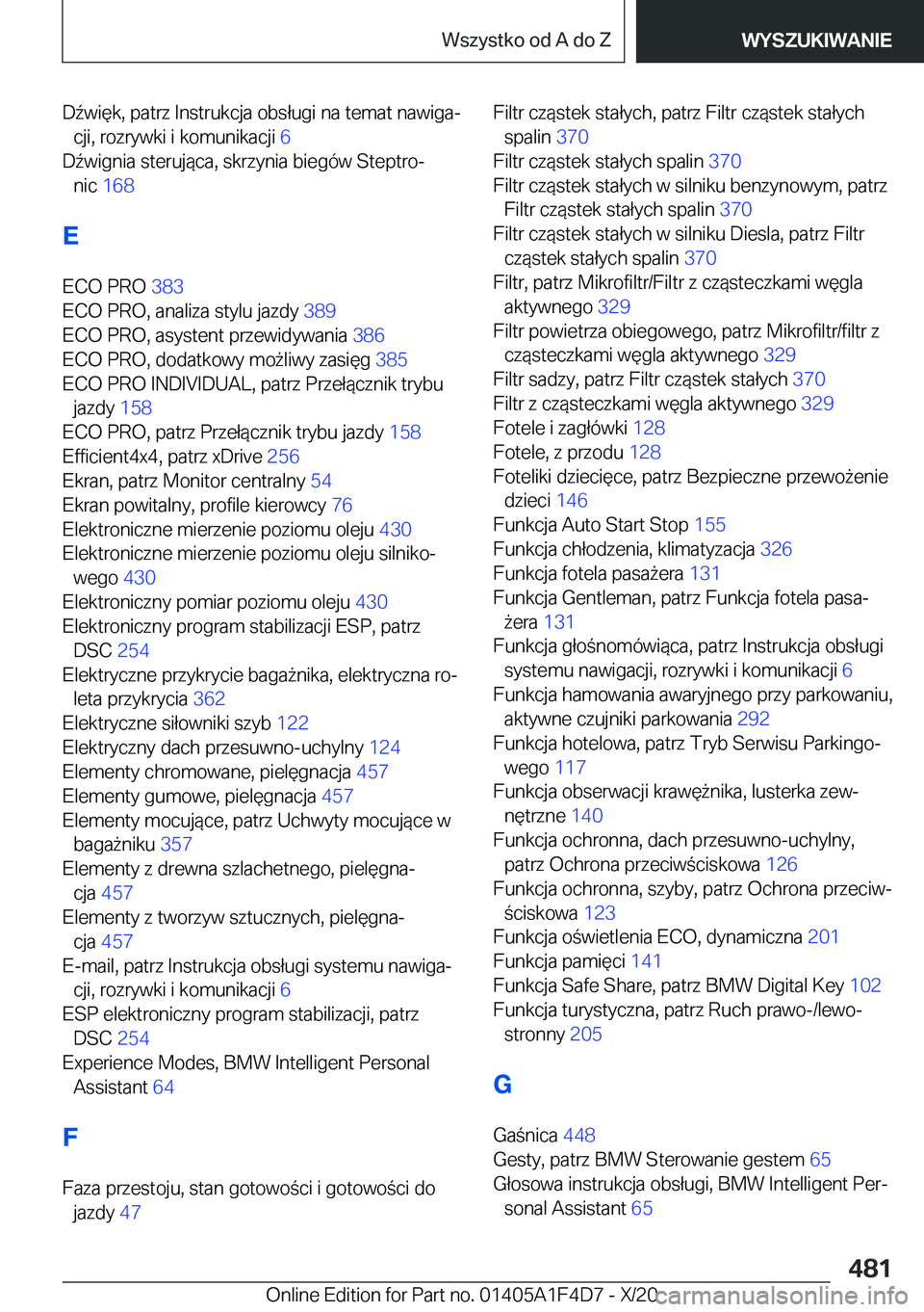 BMW X5 2021  Instrukcja obsługi (in Polish) �D7�w�i�