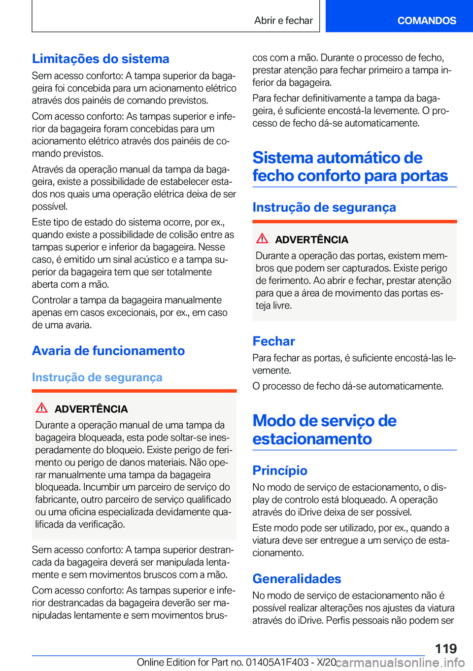 BMW X5 2021  Manual do condutor (in Portuguese) �L�i�m�i�t�a�