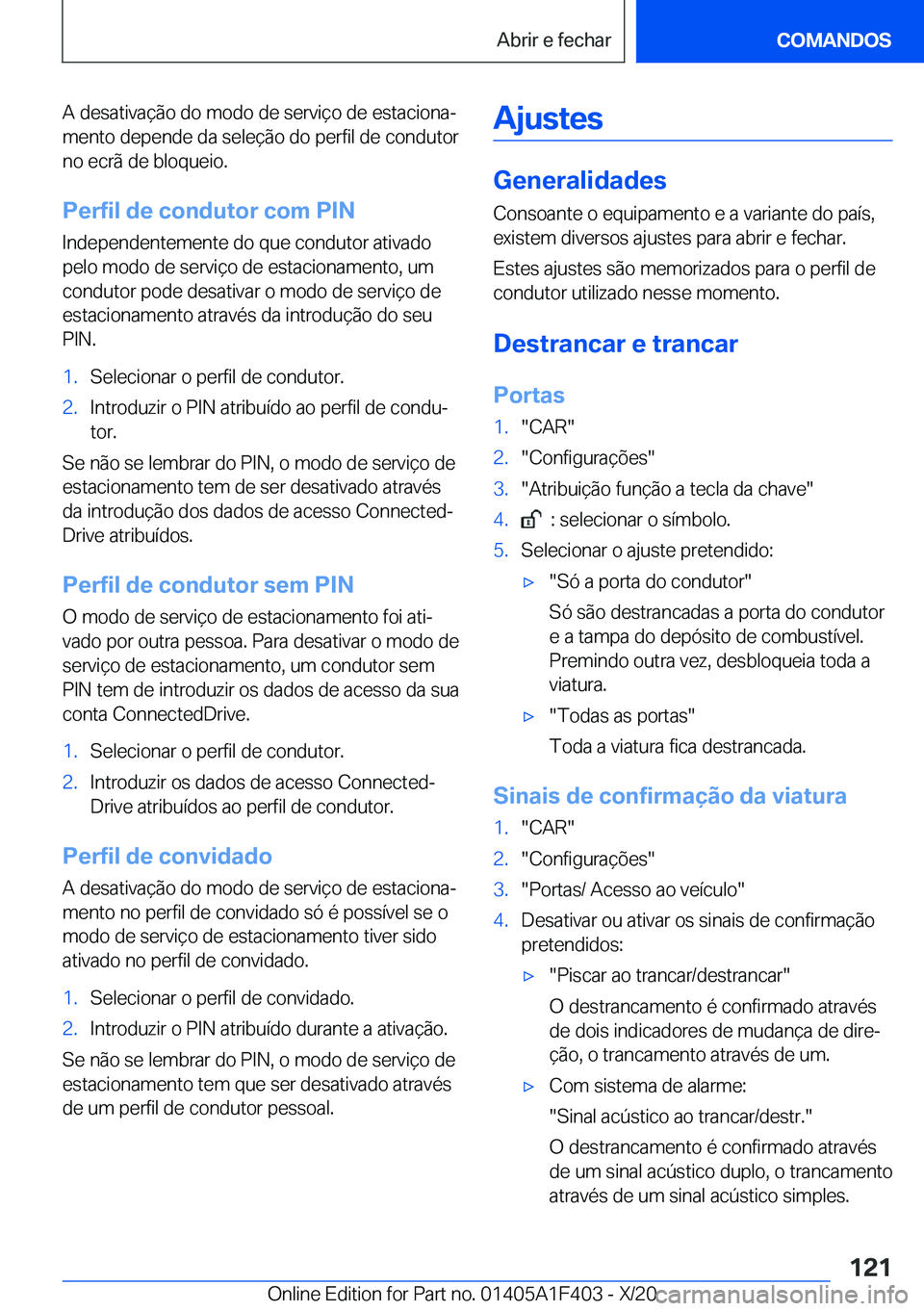 BMW X5 2021  Manual do condutor (in Portuguese) �A��d�e�s�a�t�i�v�a�