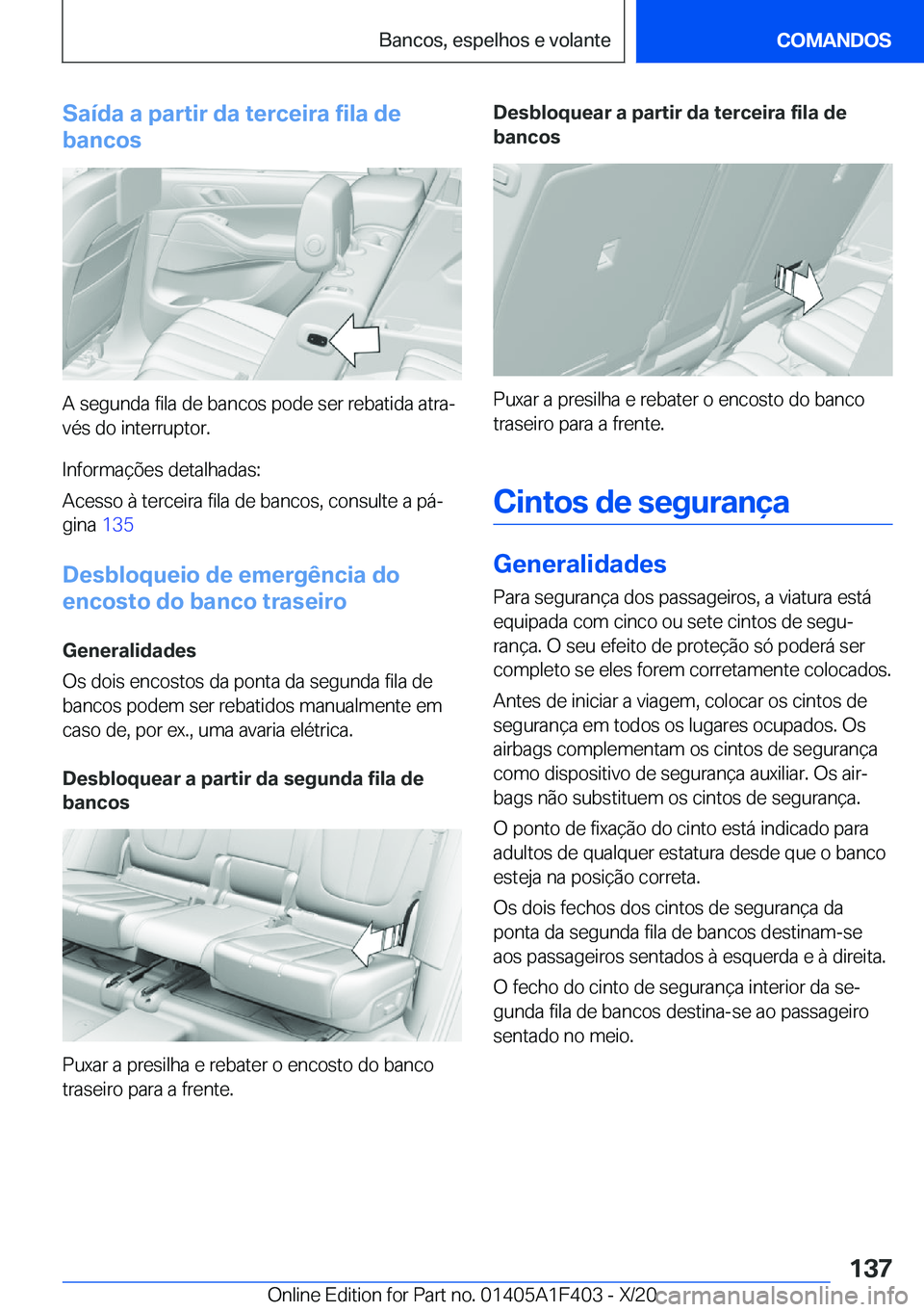 BMW X5 2021  Manual do condutor (in Portuguese) �S�a�