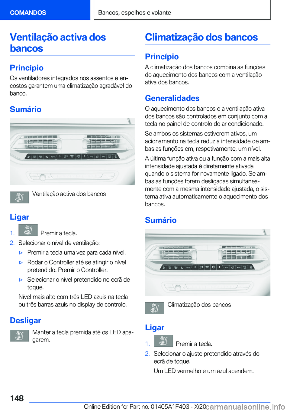 BMW X5 2021  Manual do condutor (in Portuguese) �V�e�n�t�i�l�a�