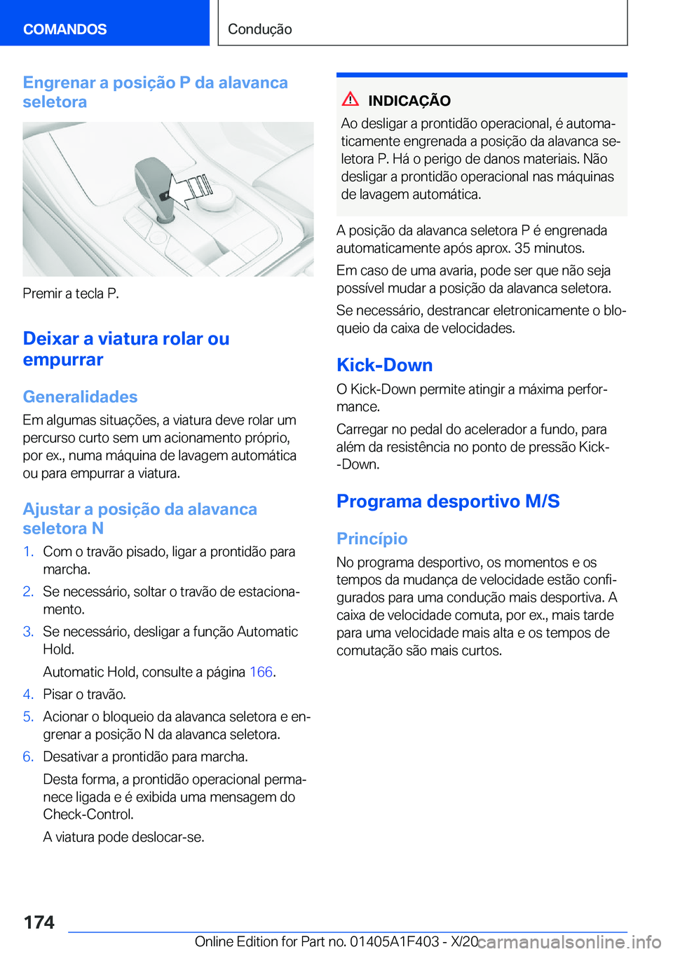 BMW X5 2021  Manual do condutor (in Portuguese) �E�n�g�r�e�n�a�r��a��p�o�s�i�