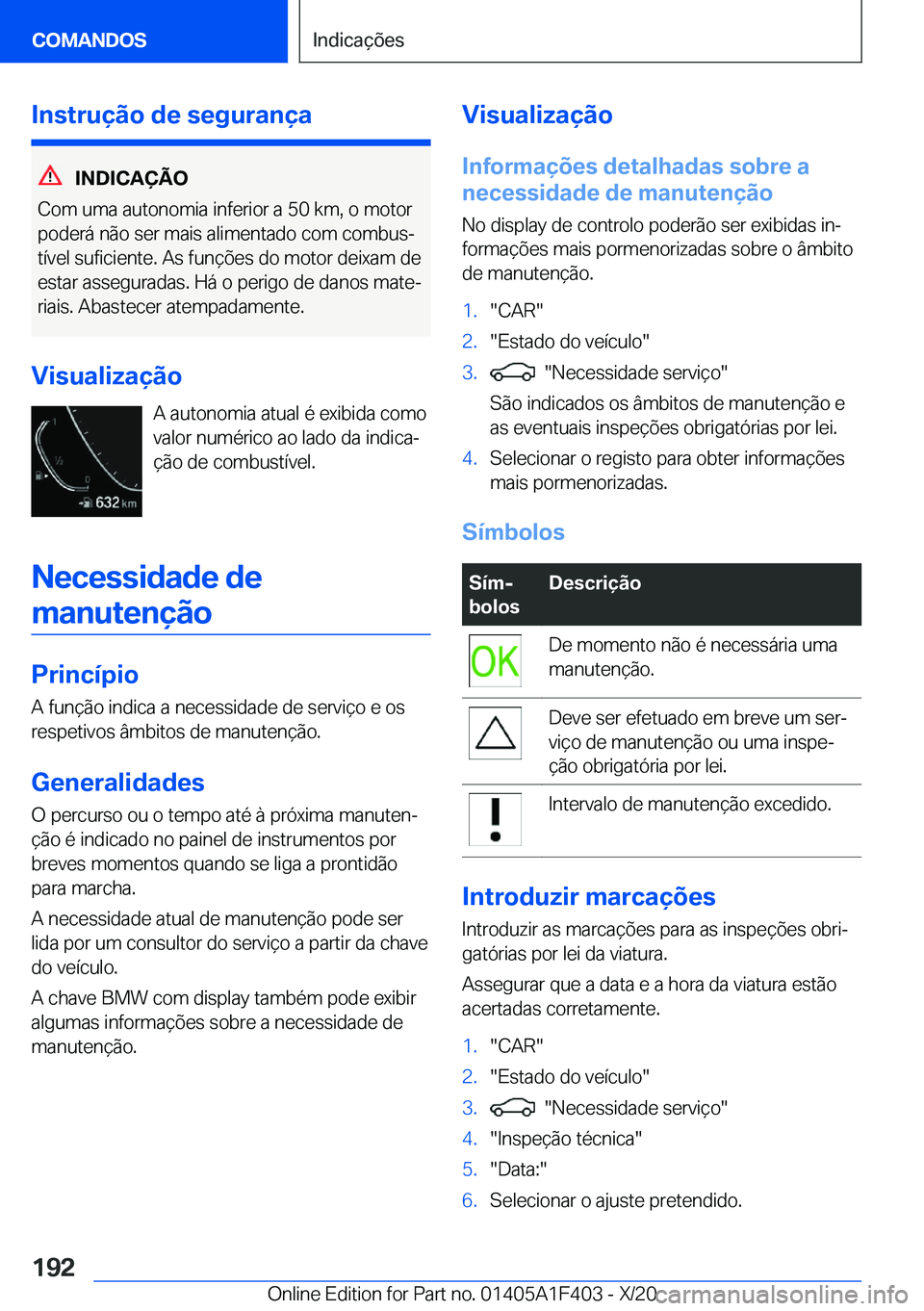 BMW X5 2021  Manual do condutor (in Portuguese) �I�n�s�t�r�u�