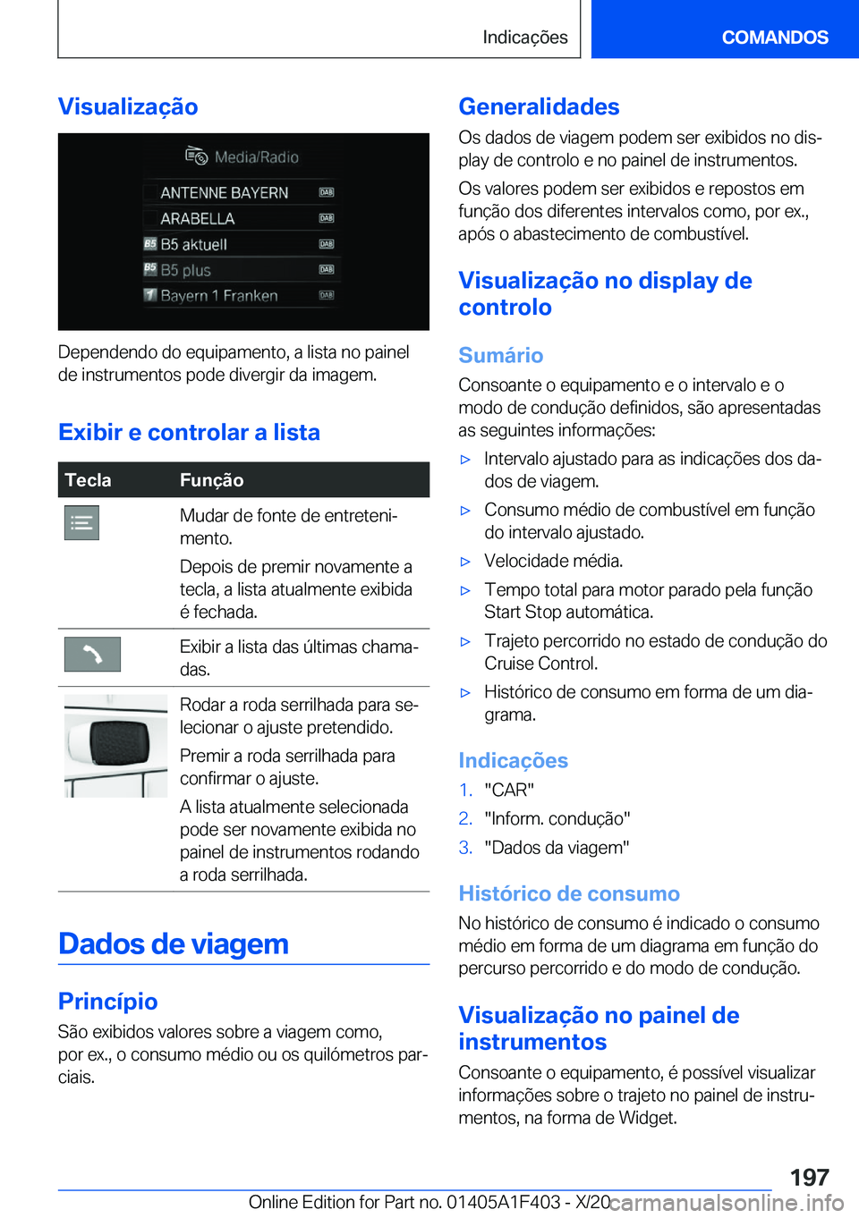 BMW X5 2021  Manual do condutor (in Portuguese) �V�i�s�u�a�l�i�z�a�