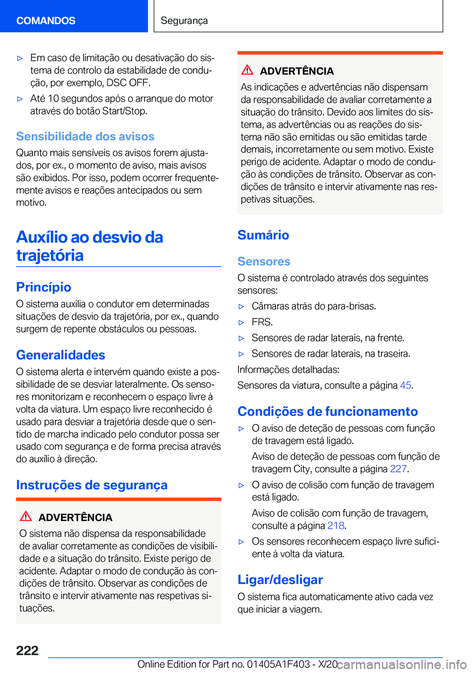 BMW X5 2021  Manual do condutor (in Portuguese) x�E�m��c�a�s�o��d�e��l�i�m�i�t�a�