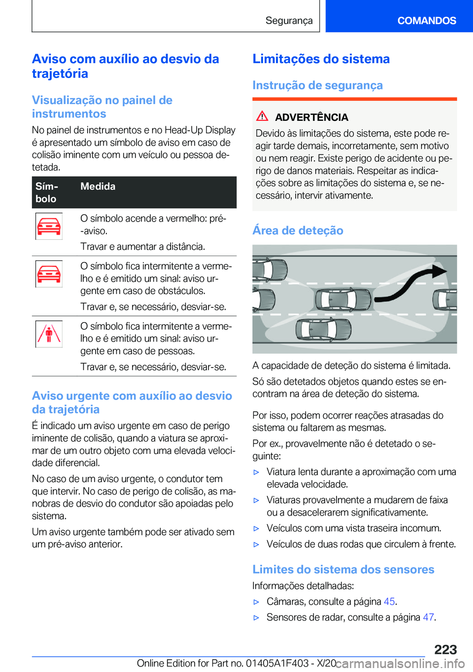 BMW X5 2021  Manual do condutor (in Portuguese) �A�v�i�s�o��c�o�m��a�u�x�