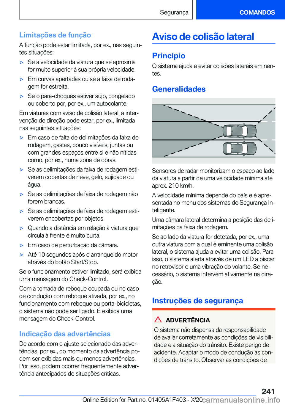 BMW X5 2021  Manual do condutor (in Portuguese) �L�i�m�i�t�a�
