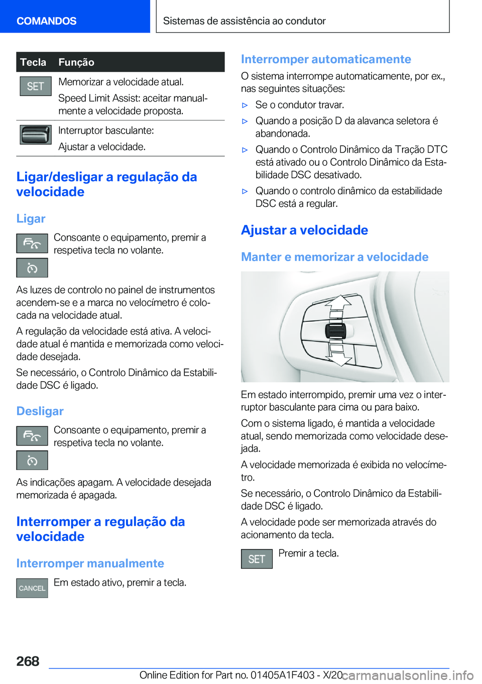 BMW X5 2021  Manual do condutor (in Portuguese) �T�e�c�l�a�F�u�n�