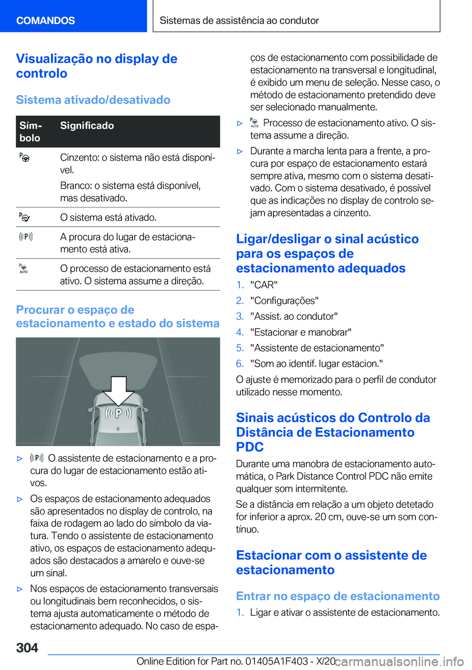 BMW X5 2021  Manual do condutor (in Portuguese) �V�i�s�u�a�l�i�z�a�