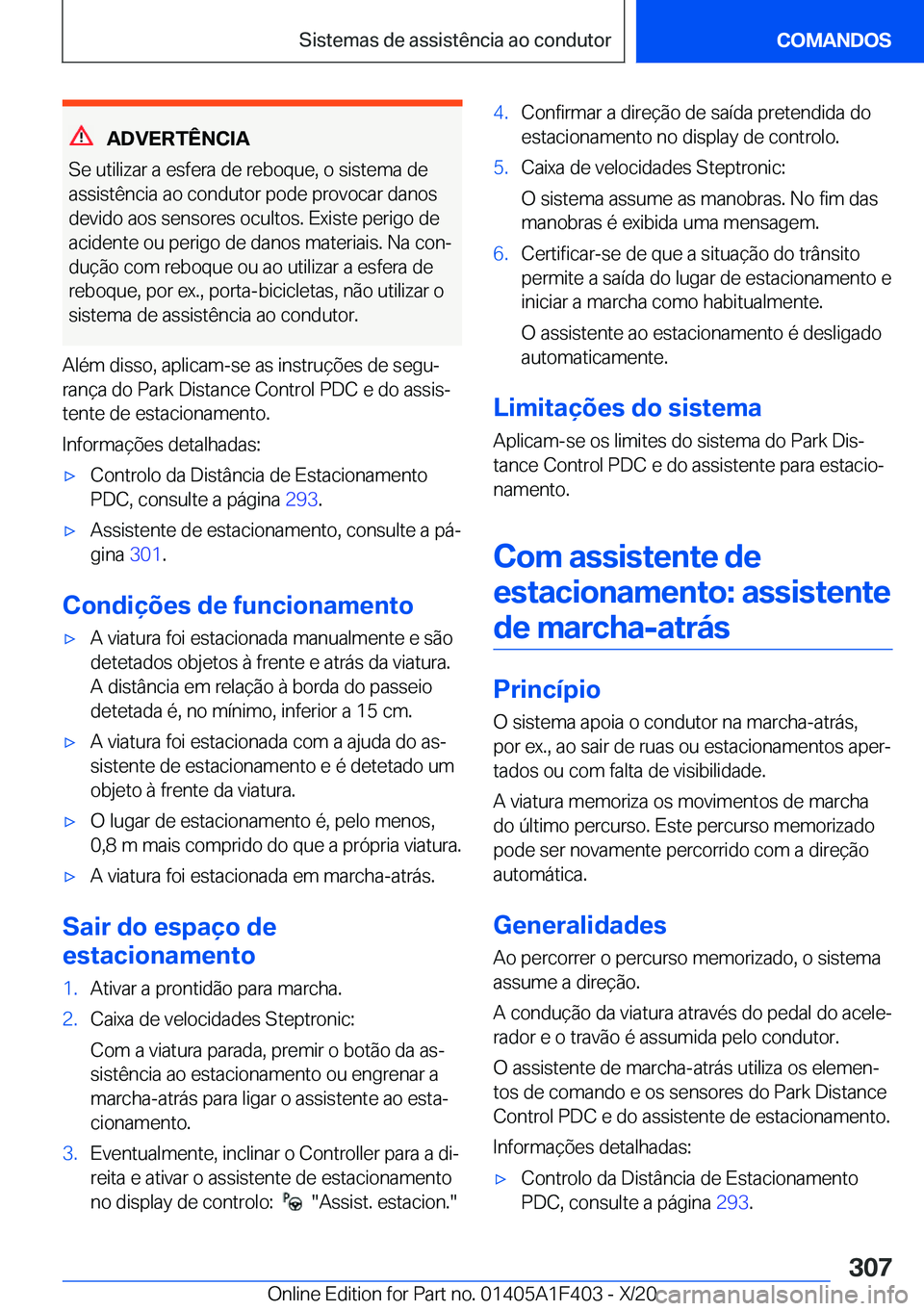 BMW X5 2021  Manual do condutor (in Portuguese) �A�D�V�E�R�T�
