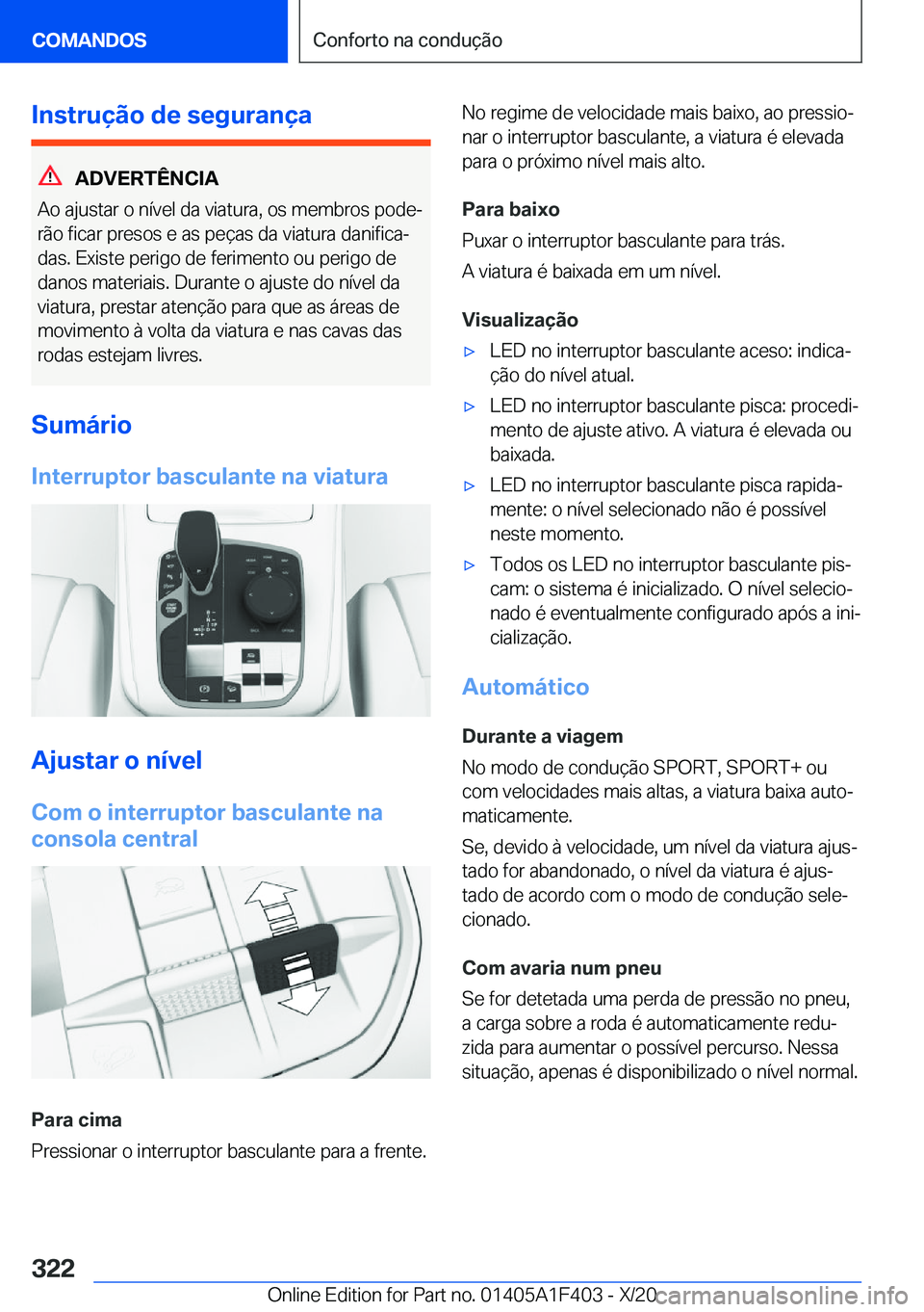 BMW X5 2021  Manual do condutor (in Portuguese) �I�n�s�t�r�u�