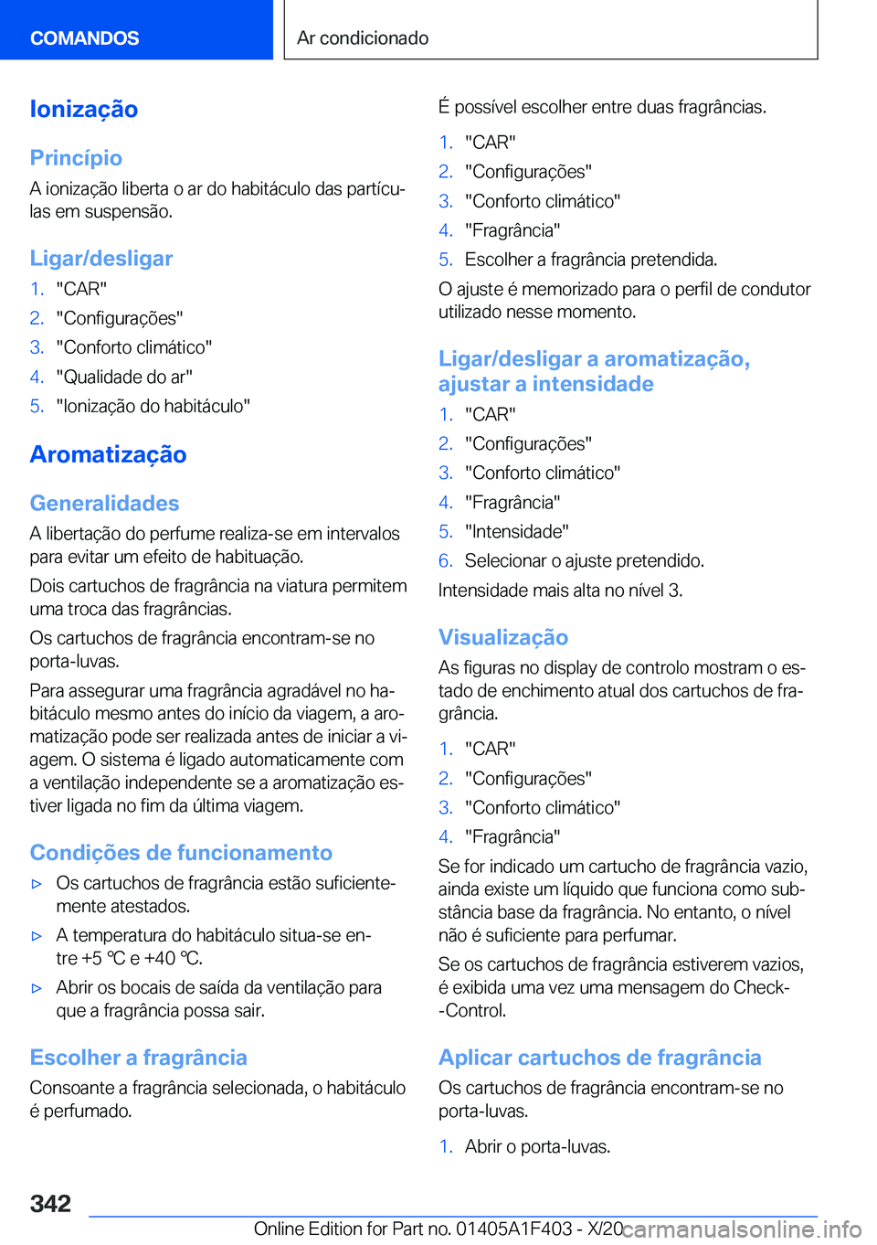 BMW X5 2021  Manual do condutor (in Portuguese) �I�o�n�i�z�a�