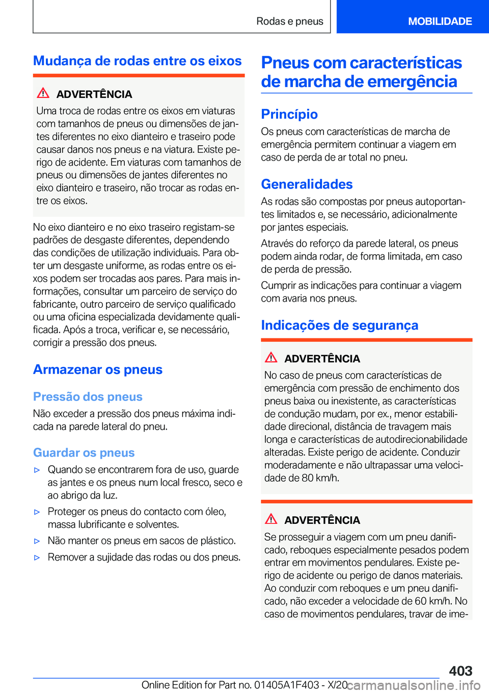 BMW X5 2021  Manual do condutor (in Portuguese) �M�u�d�a�n�