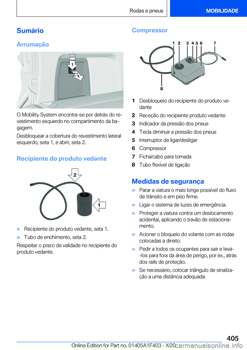 BMW X5 2021  Manual do condutor (in Portuguese) �S�u�m�á�r�i�o�A�r�r�u�m�a�