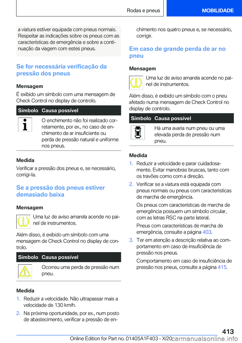 BMW X5 2021  Manual do condutor (in Portuguese) �a��v�i�a�t�u�r�a��e�s�t�i�v�e�r��e�q�u�i�p�a�d�a��c�o�m��p�n�e�u�s��n�o�r�m�a�i�s�.�R�e�s�p�e�i�t�a�r��a�s��i�n�d�i�c�a�