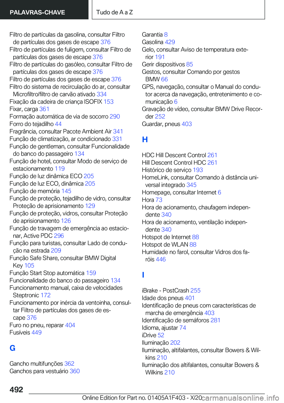 BMW X5 2021  Manual do condutor (in Portuguese) �F�i�l�t�r�o��d�e��p�a�r�t�