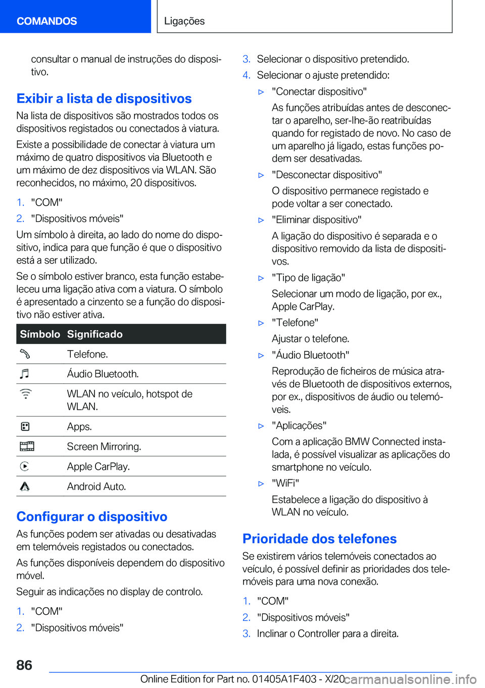 BMW X5 2021  Manual do condutor (in Portuguese) �c�o�n�s�u�l�t�a�r��o��m�a�n�u�a�l��d�e��i�n�s�t�r�u�
