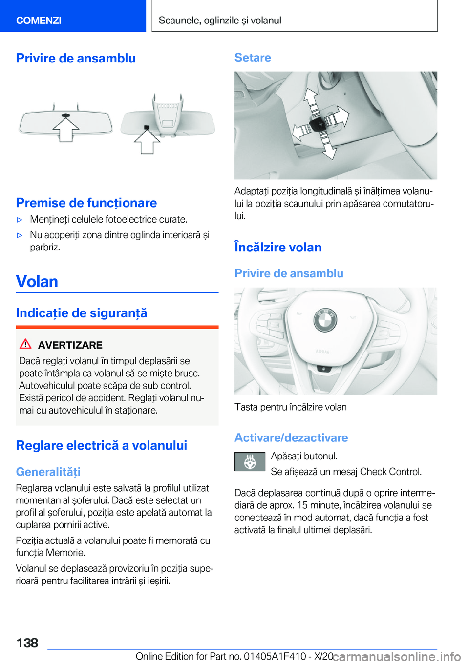 BMW X5 2021  Ghiduri De Utilizare (in Romanian) �P�r�i�v�i�r�e��d�e��a�n�s�a�m�b�l�u
�P�r�e�m�i�s�e��d�e��f�u�n�c�i�o�n�a�r�e
'x�M�e�n*�i�n�e*�i��c�e�l�u�l�e�l�e��f�o�t�o�e�l�e�c�t�r�i�c�e��c�u�r�a�t�e�.'x�N�u��a�c�o�p�e�r�i*�i