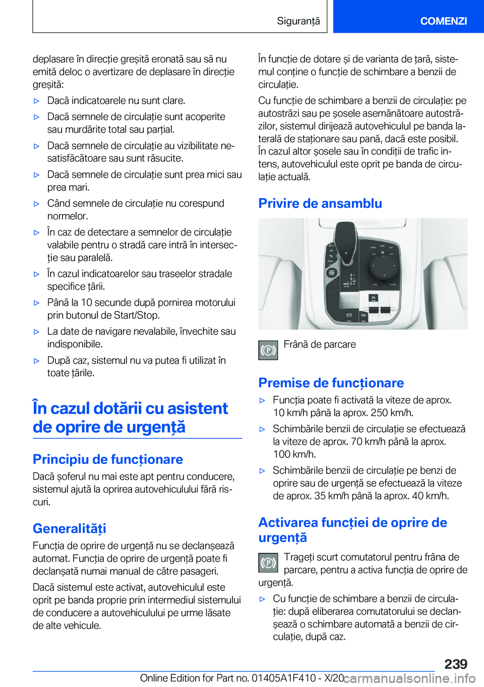 BMW X5 2021  Ghiduri De Utilizare (in Romanian) �d�e�p�l�a�s�a�r�e��