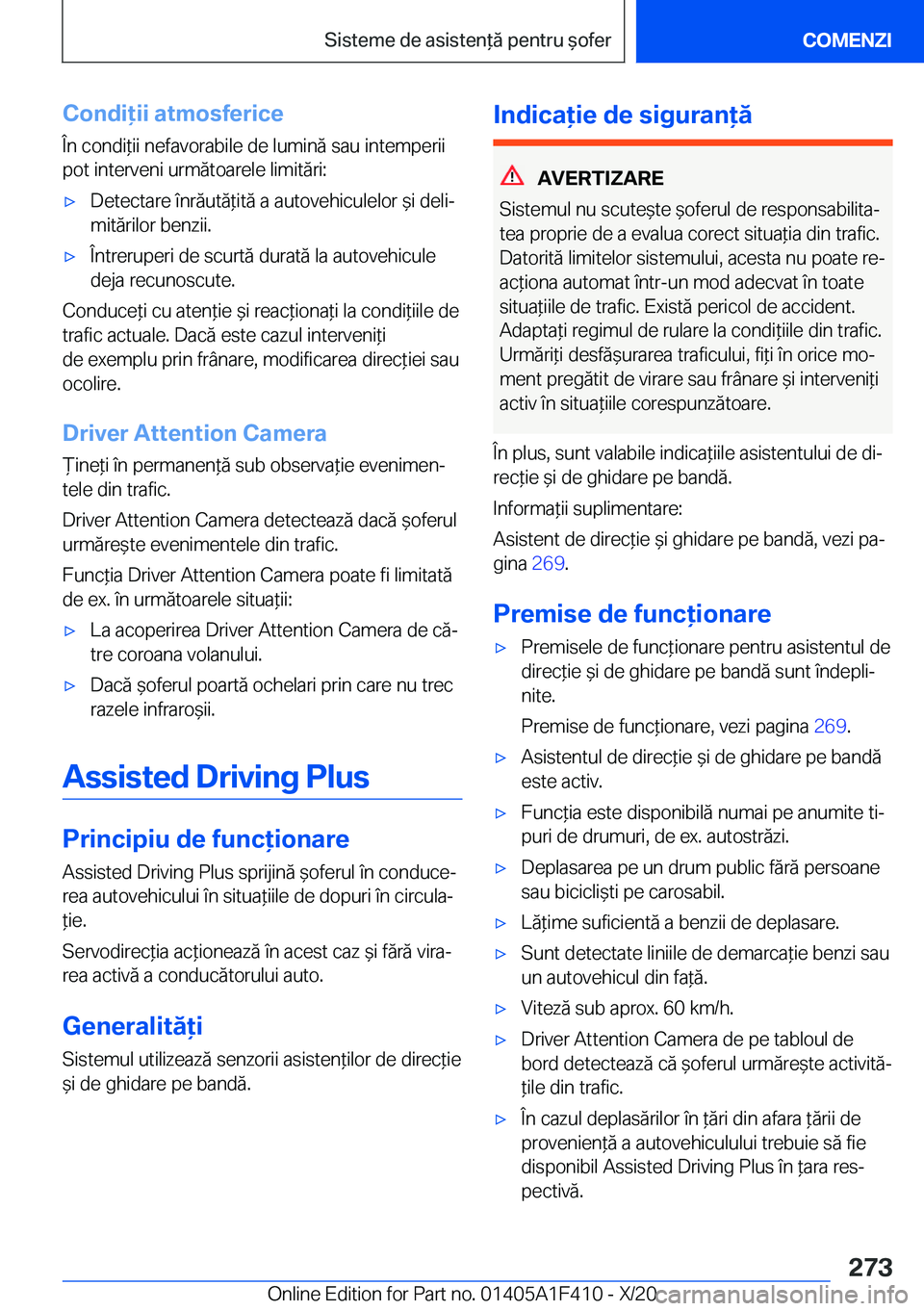 BMW X5 2021  Ghiduri De Utilizare (in Romanian) �C�o�n�d�i�i�i��a�t�m�o�s�f�e�r�i�c�e�