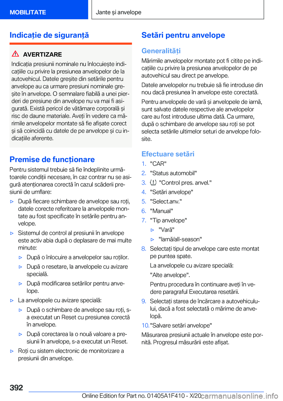 BMW X5 2021  Ghiduri De Utilizare (in Romanian) �I�n�d�i�c�a�i�e��d�e��s�i�g�u�r�a�n�