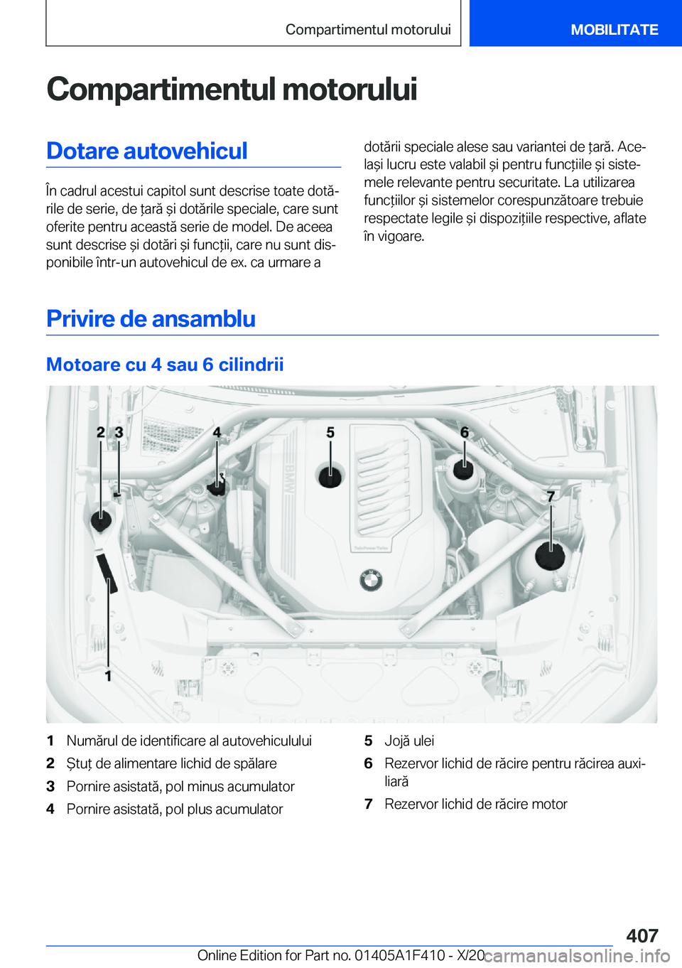 BMW X5 2021  Ghiduri De Utilizare (in Romanian) �C�o�m�p�a�r�t�i�m�e�n�t�u�l��m�o�t�o�r�u�l�u�i�D�o�t�a�r�e��a�u�t�o�v�e�h�i�c�u�l
�