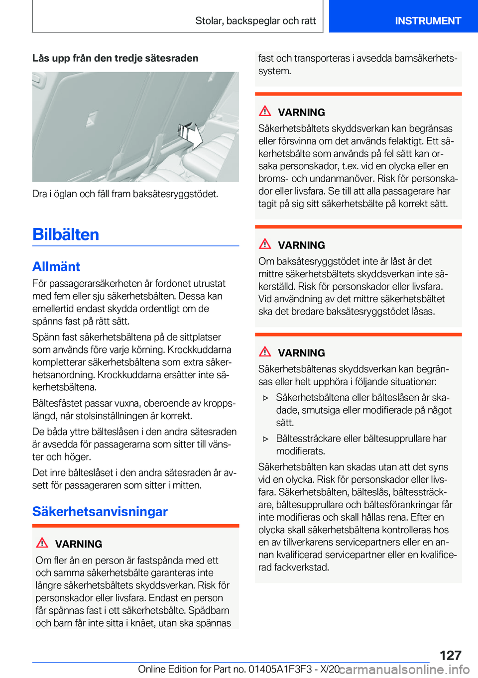 BMW X5 2021  InstruktionsbÖcker (in Swedish) �L�å�s��u�p�p��f�r�å�n��d�e�n��t�r�e�d�j�e��s�ä�t�e�s�r�a�d�e�n
�D�r�a��i��