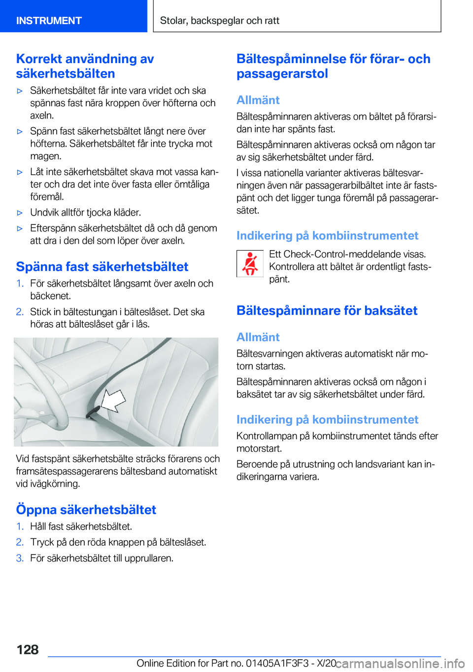 BMW X5 2021  InstruktionsbÖcker (in Swedish) �K�o�r�r�e�k�t��a�n�v�ä�n�d�n�i�n�g��a�v
�s�ä�k�e�r�h�e�t�s�b�ä�l�t�e�n'x�S�ä�k�e�r�h�e�t�s�b�ä�l�t�e�t��f�å�r��i�n�t�e��v�a�r�a��v�r�i�d�e�t��o�c�h��s�k�a �s�p�ä�n�n�a�s��f�a�s�t�