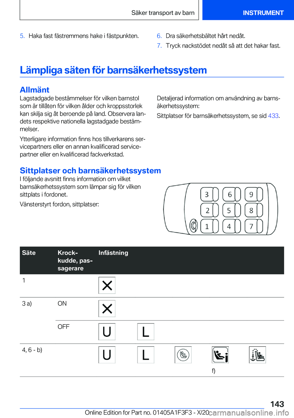 BMW X5 2021  InstruktionsbÖcker (in Swedish) �5�.�H�a�k�a��f�a�s�t��f�ä�s�t�r�e�m�m�e�n�s��h�a�k�e��i��f�ä�s�t�p�u�n�k�t�e�n�.�6�.�D�r�a��s�ä�k�e�r�h�e�t�s�b�ä�l�t�e�t��h�å�r�t��n�e�d�å�t�.�7�.�T�r�y�c�k��n�a�c�k�s�t�