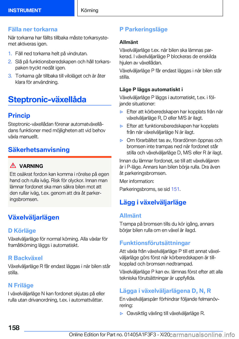 BMW X5 2021  InstruktionsbÖcker (in Swedish) �F�ä�l�l�a��n�e�r��t�o�r�k�a�r�n�a�N�ä�r��t�o�r�k�a�r�n�a��h�a�r��f�ä�l�l�t�s��t�i�l�l�b�a�k�a��m�å�s�t�e��t�o�r�k�a�r�s�y�s�t�ej
�m�e�t��a�k�t�i�v�e�r�a�s��i�g�e�n�.�1�.�F�ä�l�l��n�e