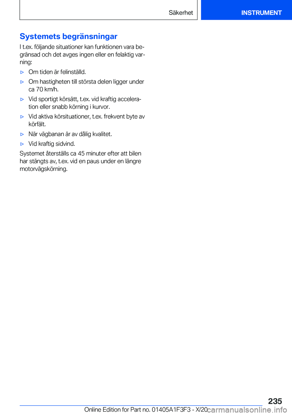 BMW X5 2021  InstruktionsbÖcker (in Swedish) �S�y�s�t�e�m�e�t�s��b�e�g�r�ä�n�s�n�i�n�g�a�r�I��t�.�e�x�.��f�