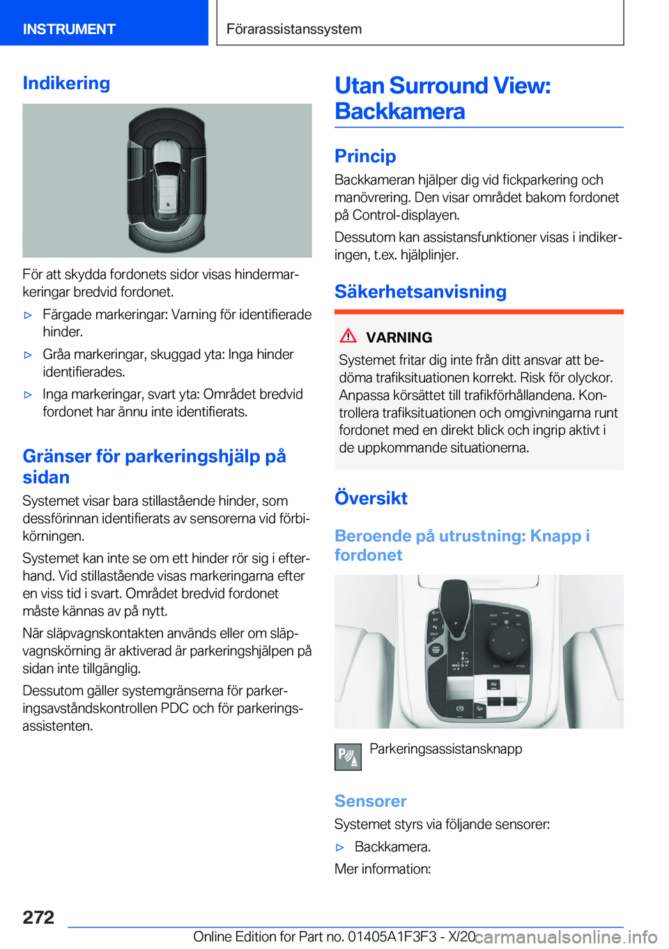 BMW X5 2021  InstruktionsbÖcker (in Swedish) �I�n�d�i�k�e�r�i�n�g
�F�