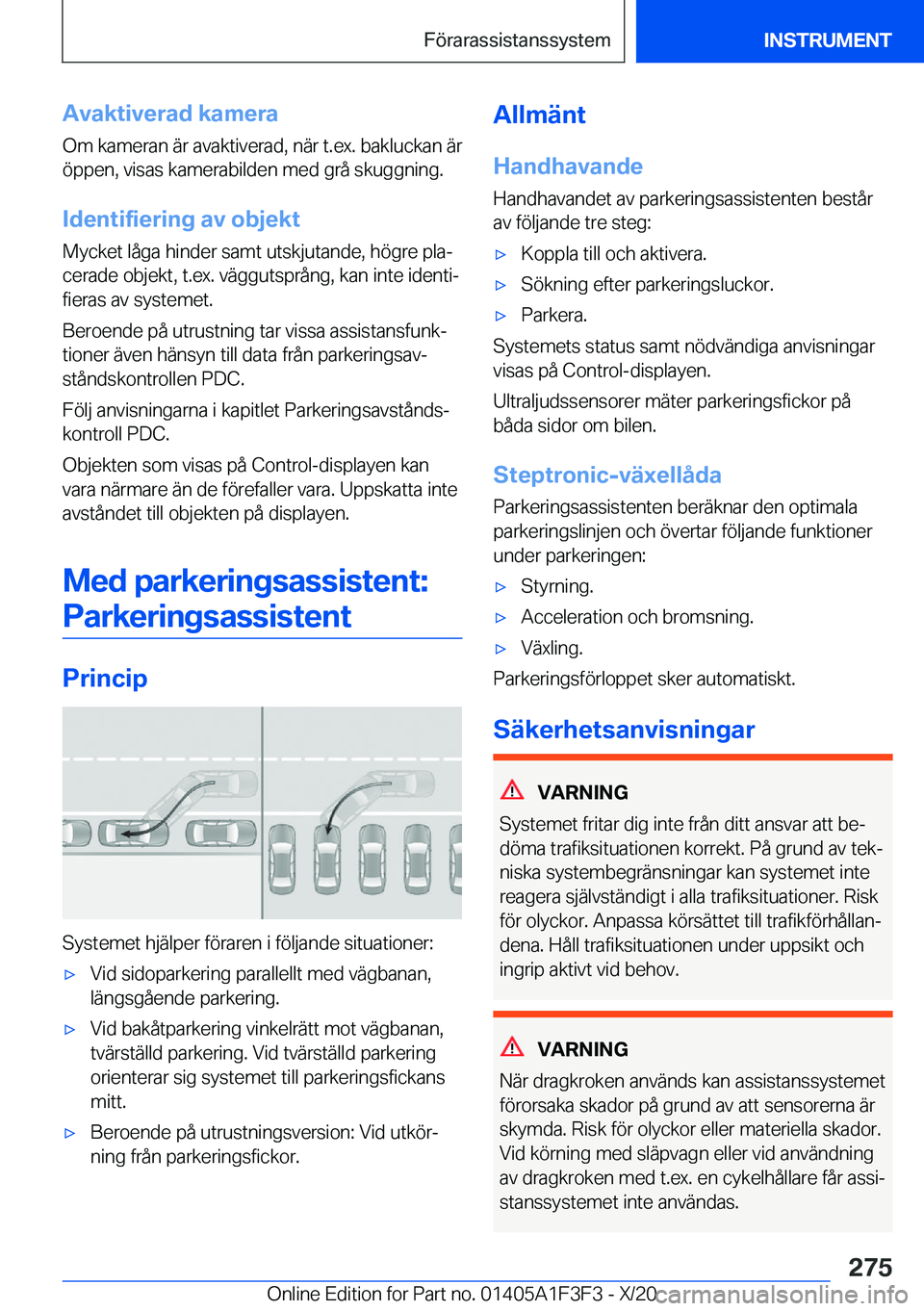 BMW X5 2021  InstruktionsbÖcker (in Swedish) �A�v�a�k�t�i�v�e�r�a�d��k�a�m�e�r�a
�O�m��k�a�m�e�r�a�n��ä�r��a�v�a�k�t�i�v�e�r�a�d�,��n�ä�r��t�.�e�x�.��b�a�k�l�u�c�k�a�n��ä�r
�