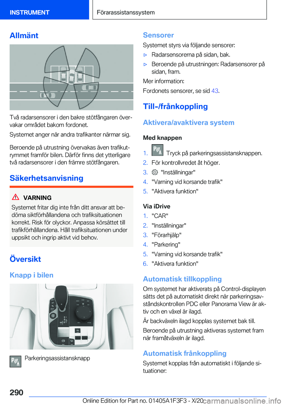 BMW X5 2021  InstruktionsbÖcker (in Swedish) �A�l�l�m�ä�n�t
�T�v�å��r�a�d�a�r�s�e�n�s�o�r�e�r��i��d�e�n��b�a�k�r�e��s�t�