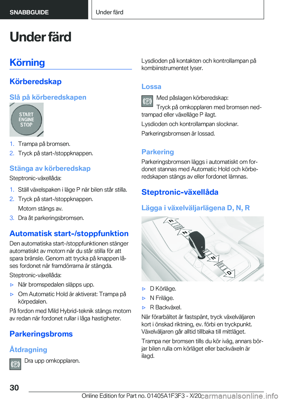 BMW X5 2021  InstruktionsbÖcker (in Swedish) �U�n�d�e�r��f�ä�r�d�K�