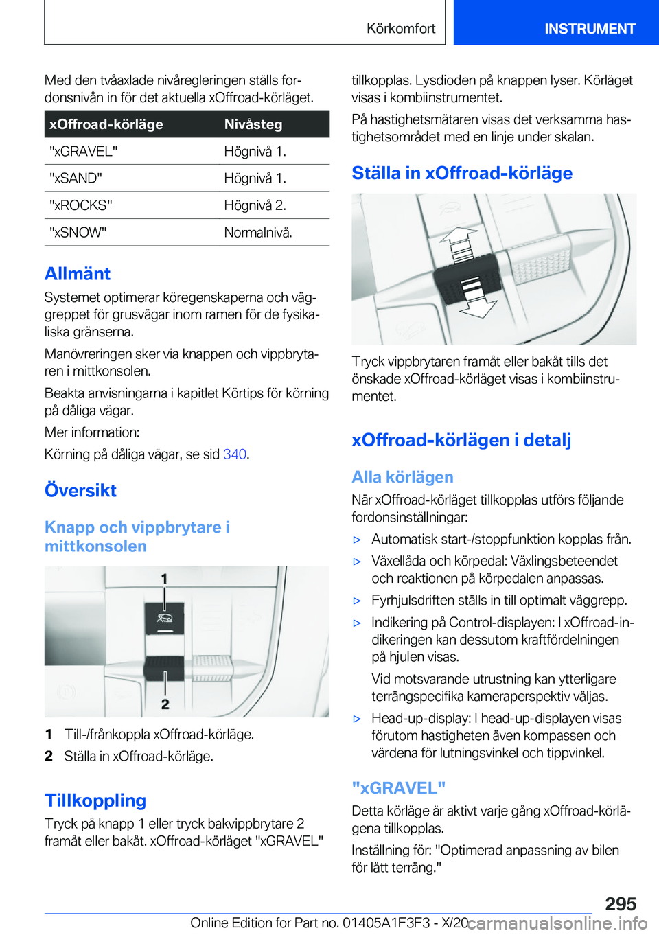 BMW X5 2021  InstruktionsbÖcker (in Swedish) �M�e�d��d�e�n��t�v�å�a�x�l�a�d�e��n�i�v�å�r�e�g�l�e�r�i�n�g�e�n��s�t�ä�l�l�s��f�o�rj�d�o�n�s�n�i�v�å�n��i�n��f�