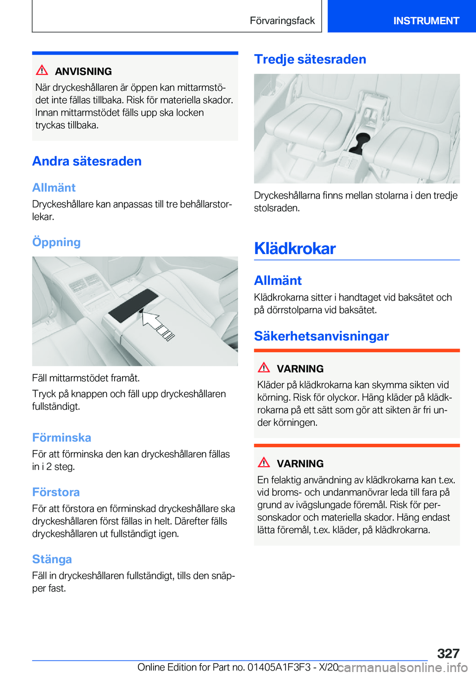 BMW X5 2021  InstruktionsbÖcker (in Swedish) �A�N�V�I�S�N�I�N�G
�N�ä�r��d�r�y�c�k�e�s�h�å�l�l�a�r�e�n��ä�r��