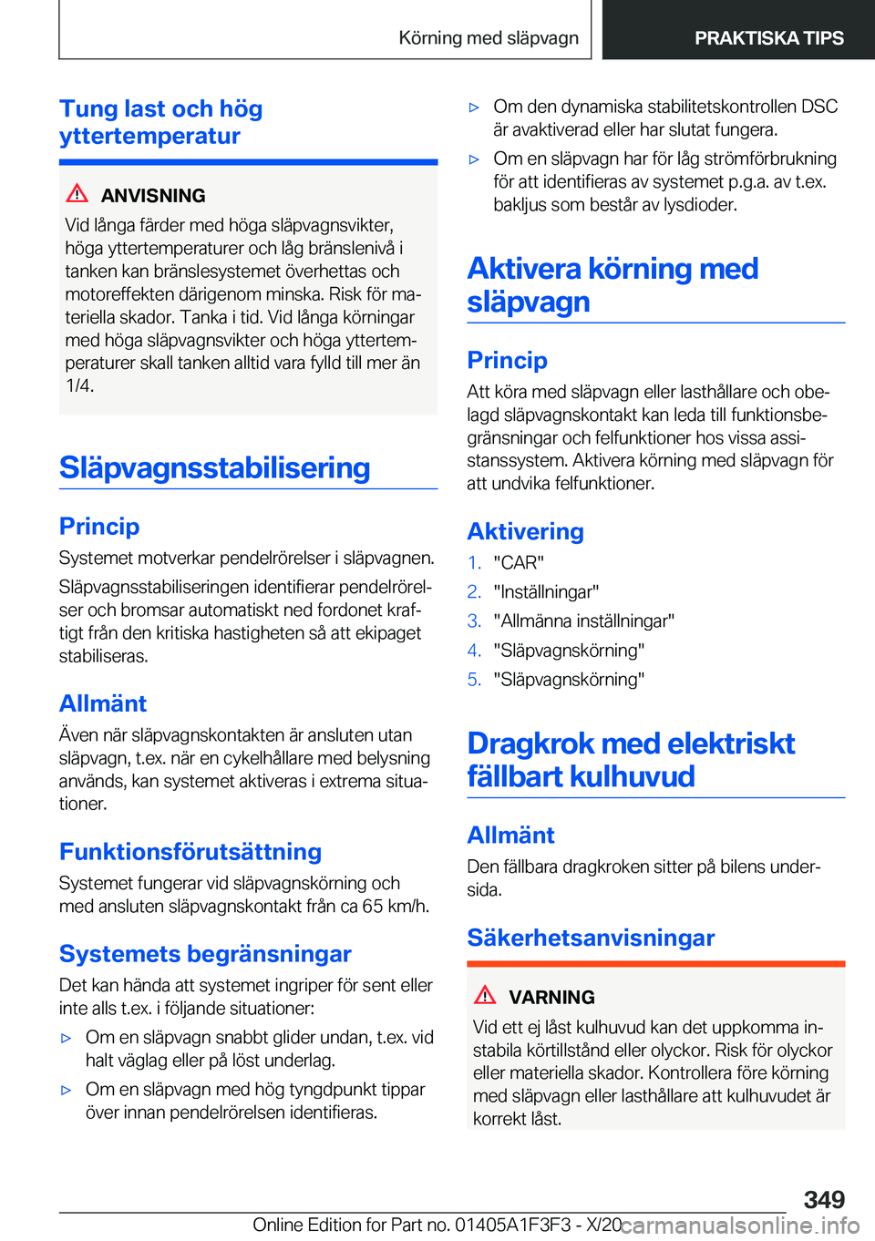 BMW X5 2021  InstruktionsbÖcker (in Swedish) �T�u�n�g��l�a�s�t��o�c�h��h�