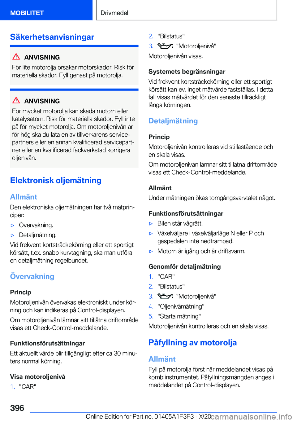 BMW X5 2021  InstruktionsbÖcker (in Swedish) �S�ä�k�e�r�h�e�t�s�a�n�v�i�s�n�i�n�g�a�r
�A�N�V�I�S�N�I�N�G
�F�