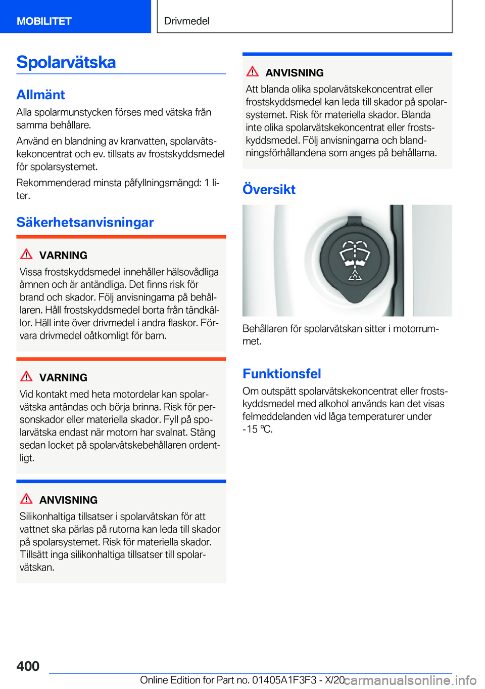 BMW X5 2021  InstruktionsbÖcker (in Swedish) �S�p�o�l�a�r�v�ä�t�s�k�a
�A�l�l�m�ä�n�t
�A�l�l�a��s�p�o�l�a�r�m�u�n�s�t�y�c�k�e�n��f�