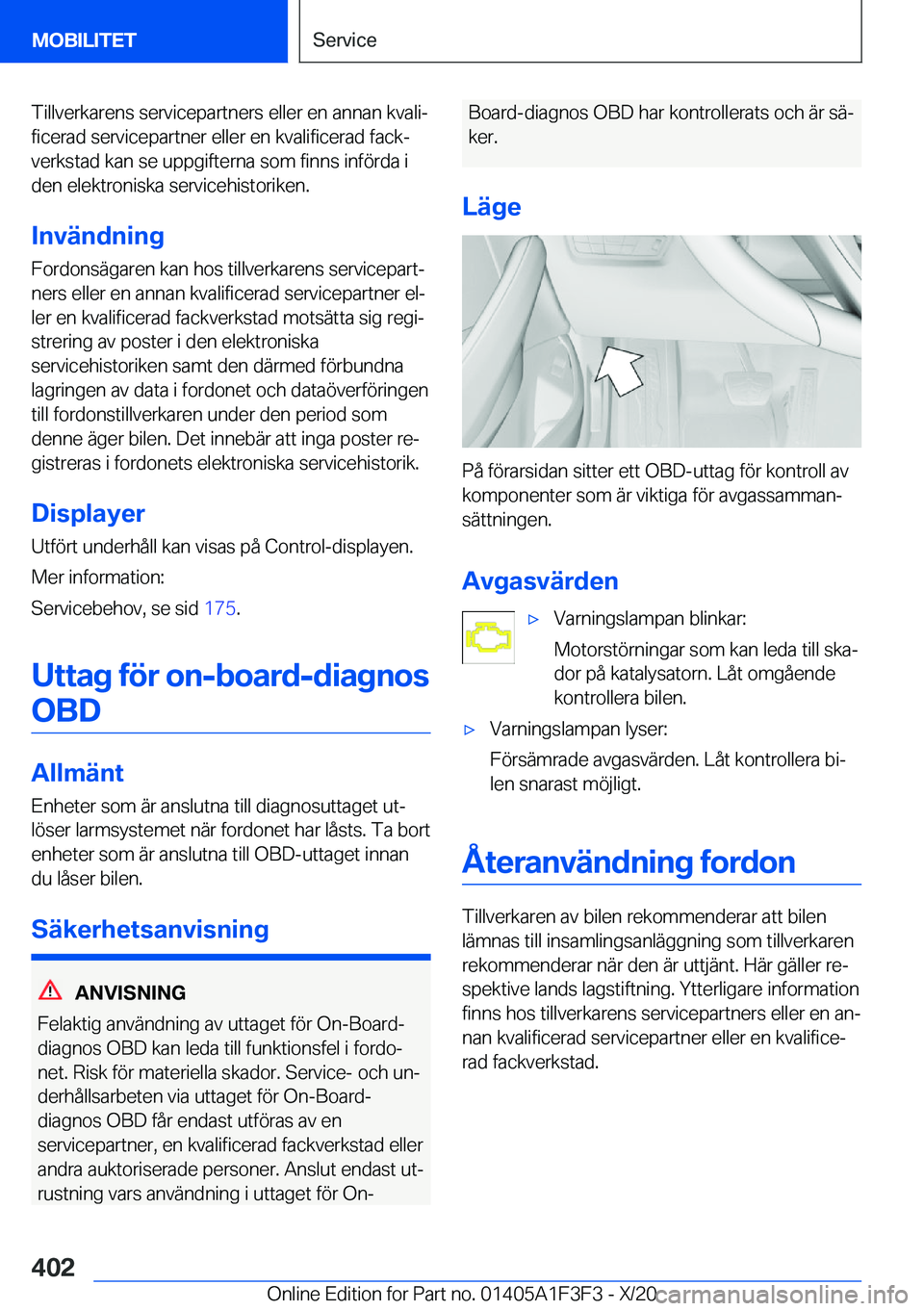 BMW X5 2021  InstruktionsbÖcker (in Swedish) �T�i�l�l�v�e�r�k�a�r�e�n�s��s�e�r�v�i�c�e�p�a�r�t�n�e�r�s��e�l�l�e�r��e�n��a�n�n�a�n��k�v�a�l�ij�f�i�c�e�r�a�d��s�e�r�v�i�c�e�p�a�r�t�n�e�r��e�l�l�e�r��e�n��k�v�a�l�i�f�i�c�e�r�a�d��f�a�c�k