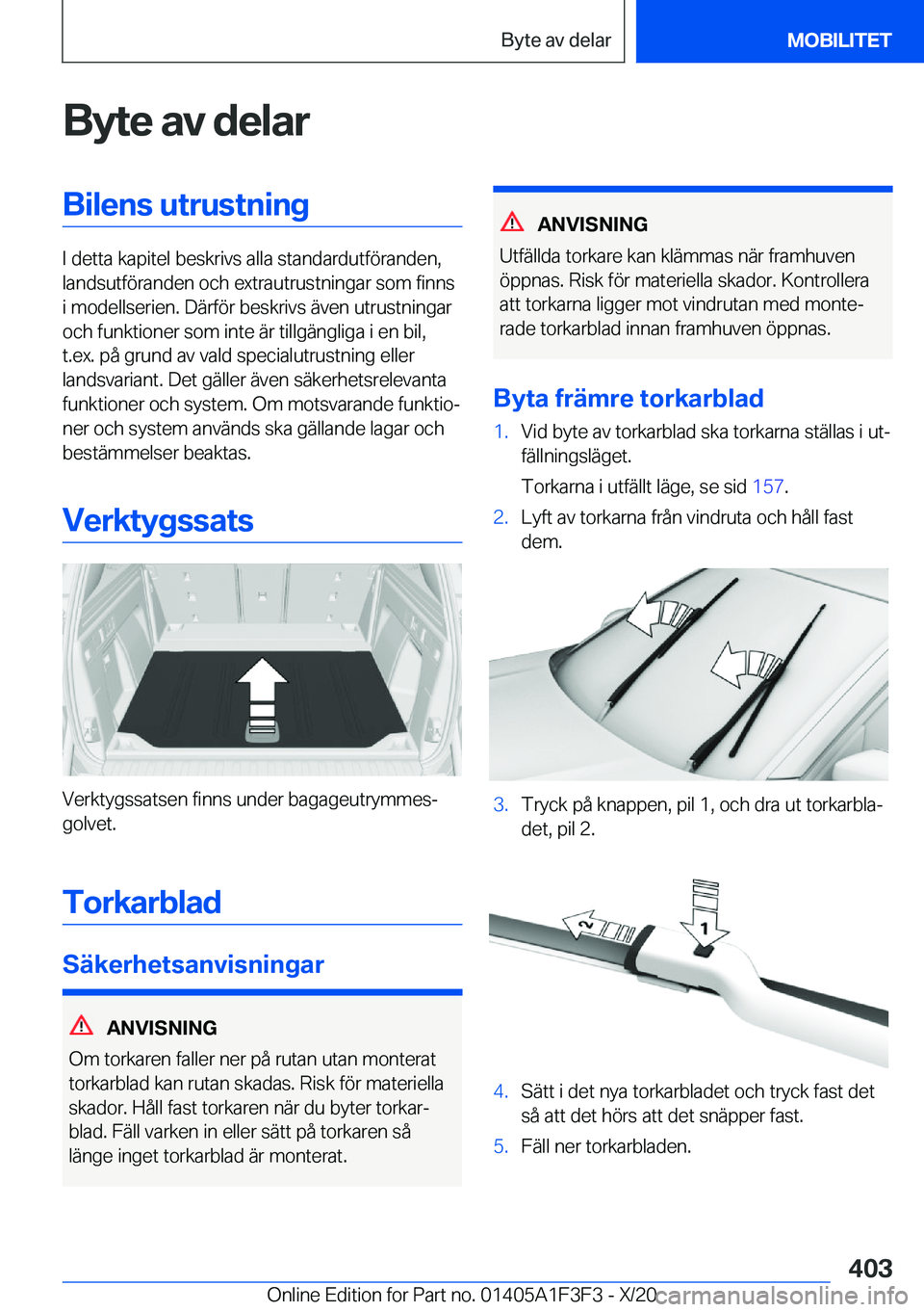 BMW X5 2021  InstruktionsbÖcker (in Swedish) �B�y�t�e��a�v��d�e�l�a�r�B�i�l�e�n�s��u�t�r�u�s�t�n�i�n�g
�I��d�e�t�t�a��k�a�p�i�t�e�l��b�e�s�k�r�i�v�s��a�l�l�a��s�t�a�n�d�a�r�d�u�t�f�