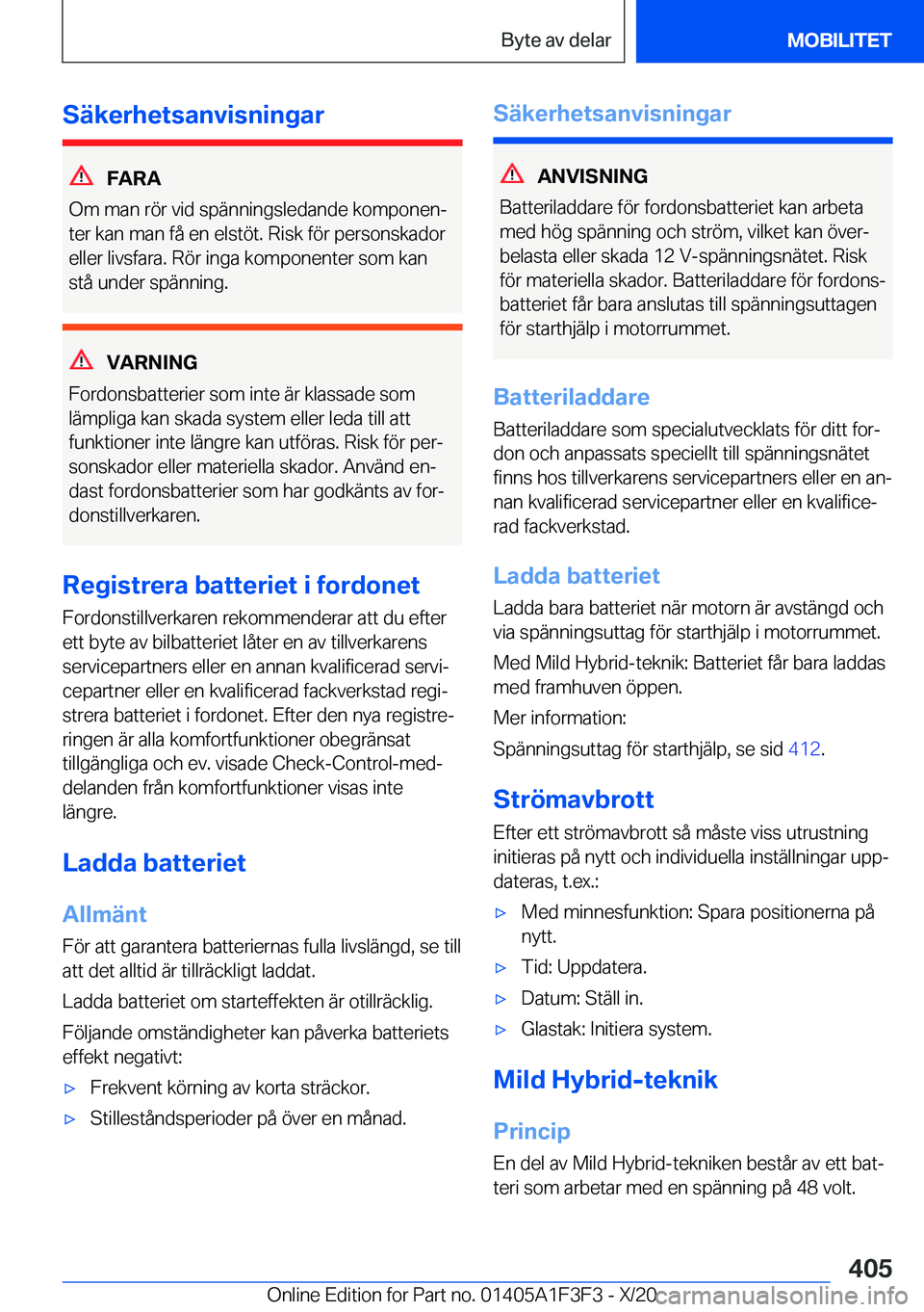 BMW X5 2021  InstruktionsbÖcker (in Swedish) �S�ä�k�e�r�h�e�t�s�a�n�v�i�s�n�i�n�g�a�r
�F�A�R�A
�O�m��m�a�n��r�