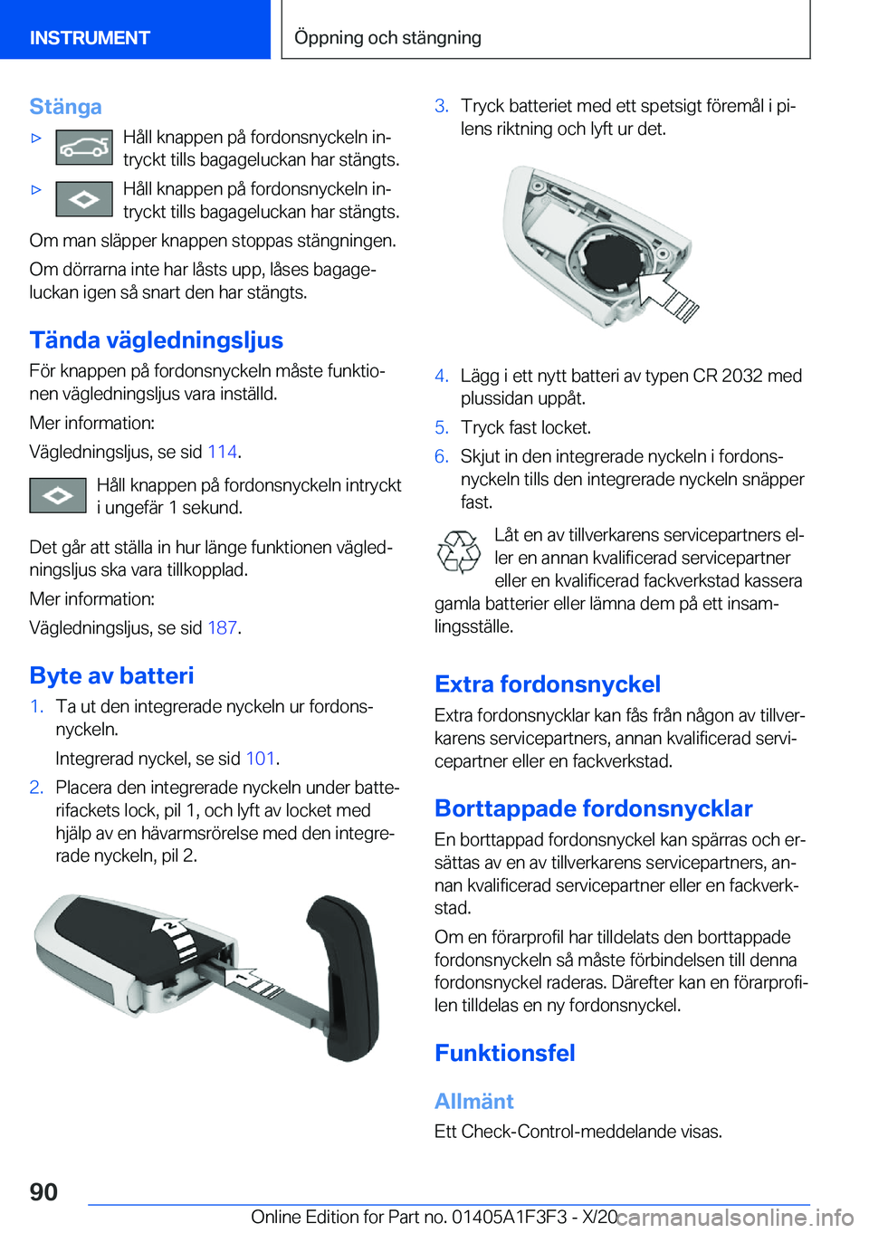 BMW X5 2021  InstruktionsbÖcker (in Swedish) �S�t�ä�n�g�a'x�H�å�l�l��k�n�a�p�p�e�n��p�å��f�o�r�d�o�n�s�n�y�c�k�e�l�n��i�nj
�t�r�y�c�k�t��t�i�l�l�s��b�a�g�a�g�e�l�u�c�k�a�n��h�a�r��s�t�ä�n�g�t�s�.'x�H�å�l�l��k�n�a�p�p�e�n�
