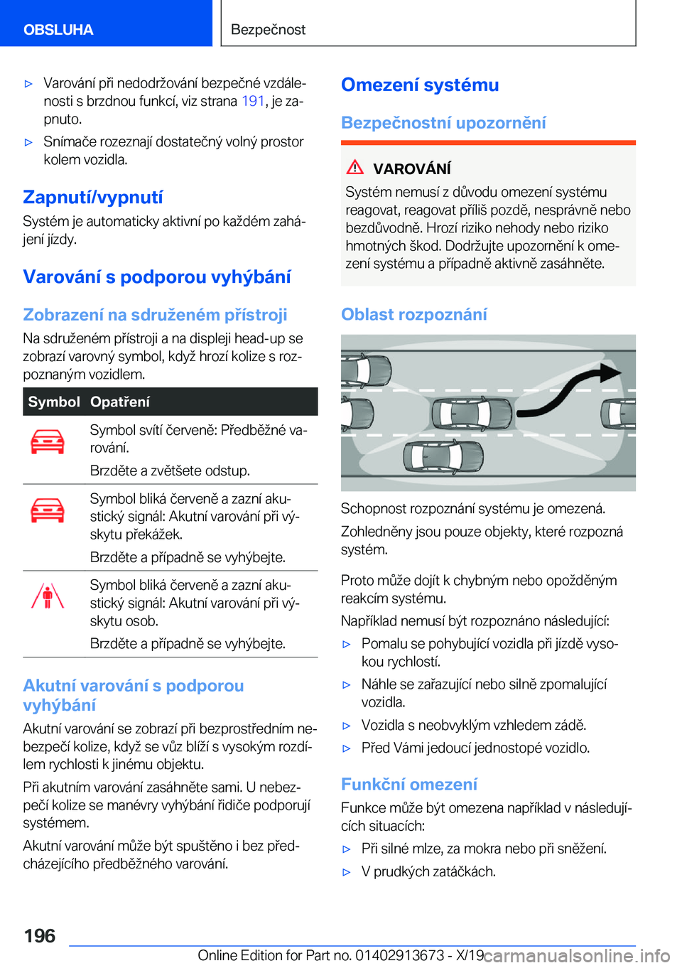 BMW X5 2020  Návod na použití (in Czech) x�V�a�r�o�v�
