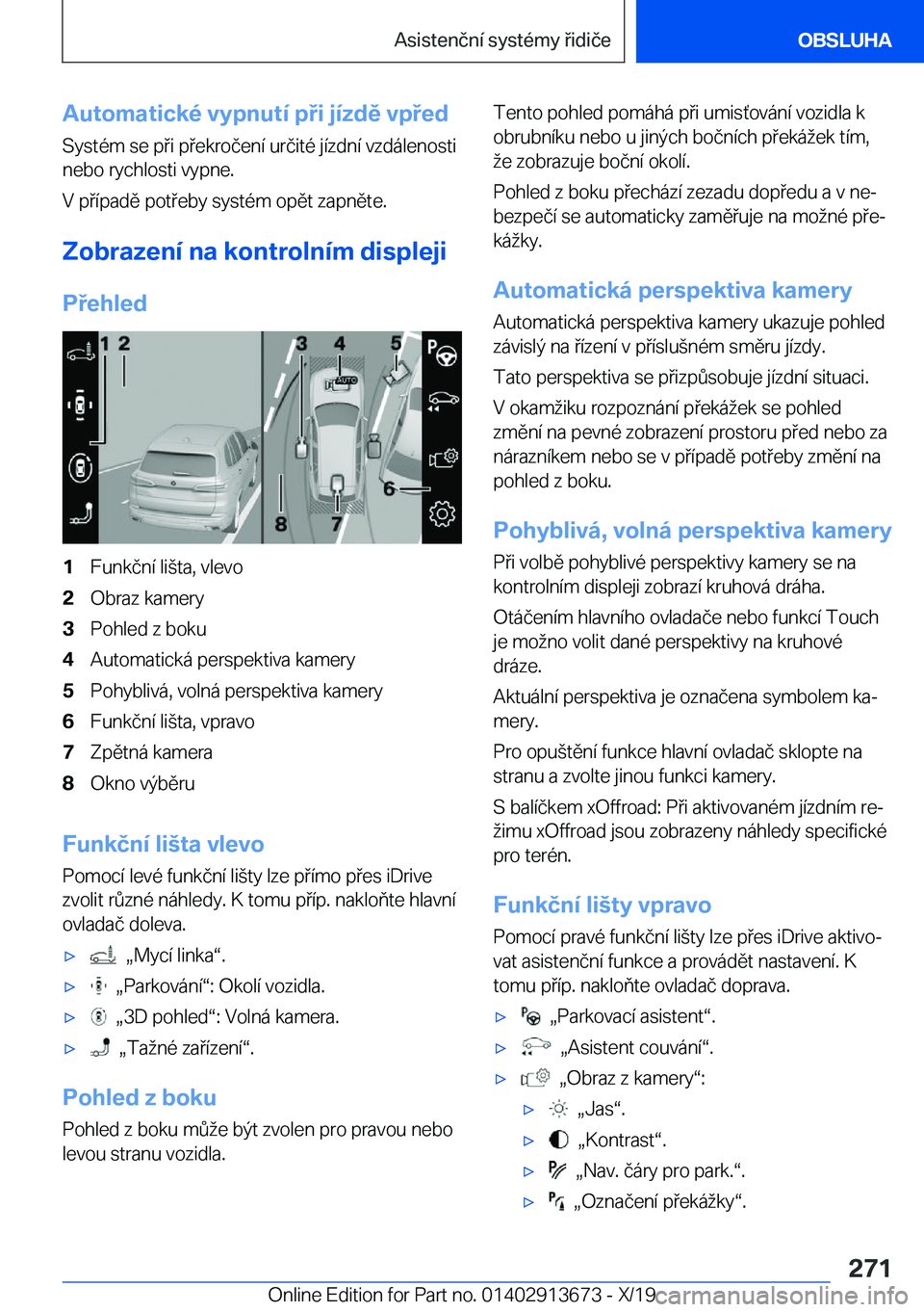 BMW X5 2020  Návod na použití (in Czech) �A�u�t�o�m�a�t�i�c�k�