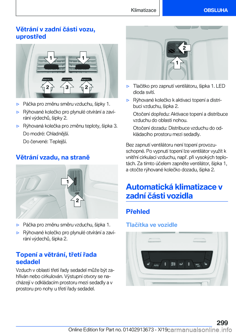 BMW X5 2020  Návod na použití (in Czech) �V�ě�t�r�