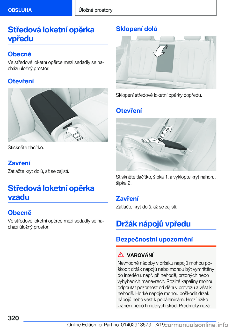 BMW X5 2020  Návod na použití (in Czech) �S�t�e�d�o�v�